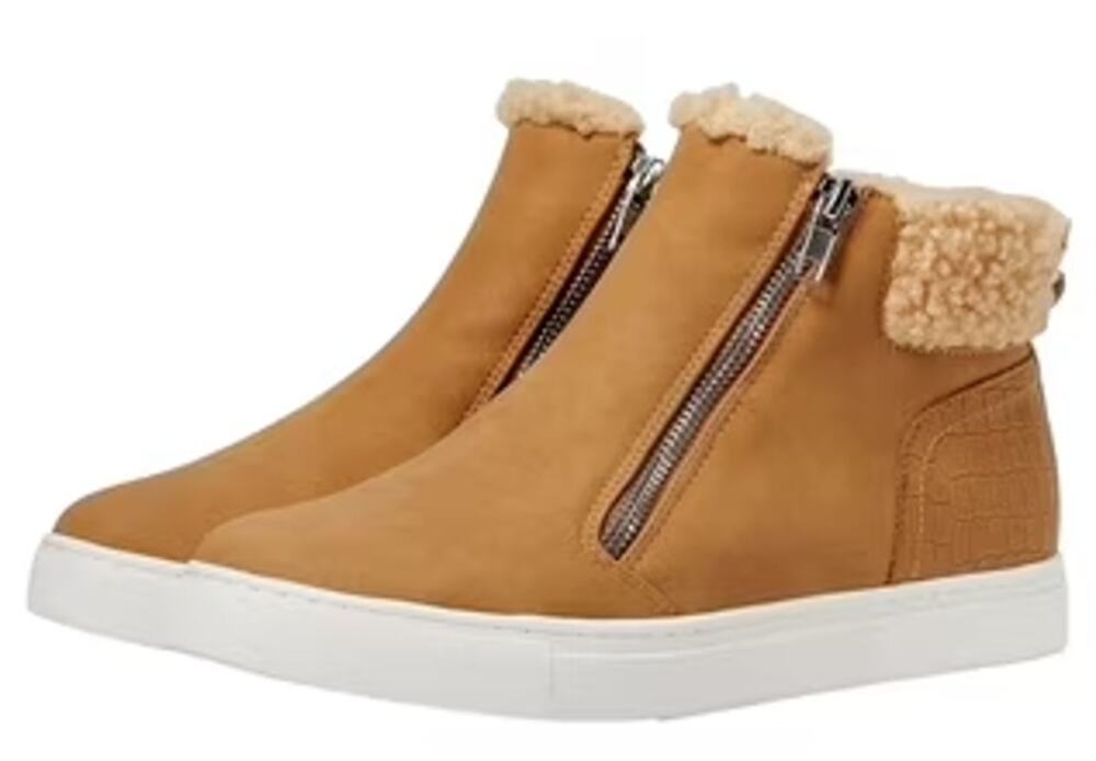 Dolce Vita Womens Adeline Ankle Booties Size 6.5 Tan Camel Vegan Suede EUC